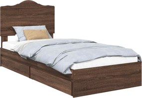 vidaXL Κρεβάτι Αποθήκης Καφέ δρυς 70 x 190 cm Επεξεργασμένο ξύλο