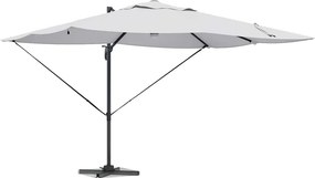 vidaXL Ομπρέλα ηλίου με φώτα λωρίδας LED Άμμος 351 x 250 x 253 εκ