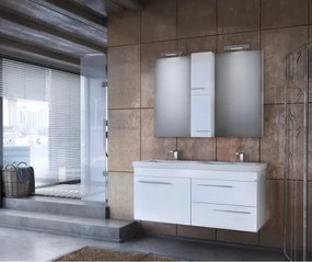 Drop Status White 120 MDF - Πάγκος με Νιπτήρα &amp; Καθρέπτη