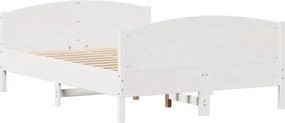 vidaXL Σκελετός Κρεβ. Χωρίς Στρώμα Λευκό 140x190 εκ Μασίφ Πεύκο