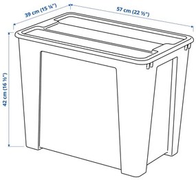 SAMLA κουτί με καπάκι, 57x39x42 cm/65 l 994.407.74