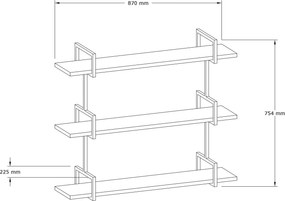 Ράφι Τοίχου Καρυδί PUME 87x22.5x76