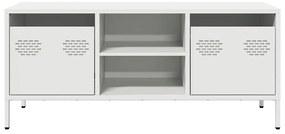vidaXL Έπιπλο Τηλεόρασης Λευκό 101,5x39x43,5 εκ. Ατσάλι Ψυχρής Έλασης
