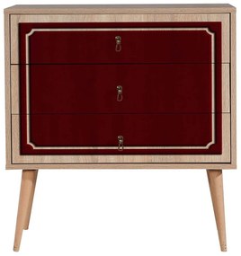 Συρταριέρα Trio 869VEL3437 80x40x90cm Oak-Red