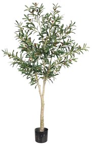 OLIVE TREE ΤΕΧΝΗΤΟ ΦΥΤΟ ΣΕ ΓΛΑΣΤΡΑ ΠΡΑΣΙΝΟ ΜΑΥΡΟ H180cm - 030851