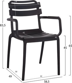ΠΟΛΥΘΡΟΝΑ ΠΟΛΥΠΡΟΠΥΛΕΝΙΟΥ PHILLY HM6123.02 ΜΑΥΡΟ 58.5x49x83.5Υεκ.