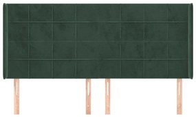 vidaXL Κεφαλάρι με Πτερύγια Πράσινο 183x16x118/128 εκ. Βελούδινο