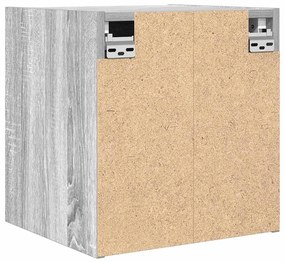 Κομοδίνα Επιτοίχια 2 τεμ. Γκρι Sonoma 38x34x40 εκ. - Γκρι