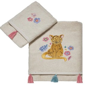 Πετσέτες Παιδικές Deniz (Σετ 2τμχ) Beige Kentia Towels Set 70x125cm 100% Βαμβάκι