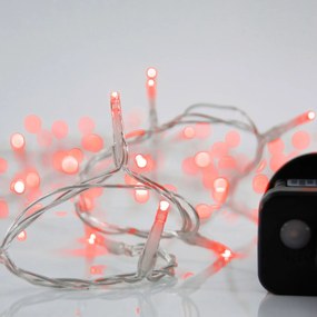 Χριστουγεννιάτικα Λαμπάκια 240 Led Σε Σειρά 14.9μ Κόκκινα Με 8 Προγράμματα Eurolamp 600-11583