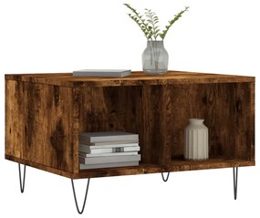 vidaXL Τραπεζάκι Σαλονιού Καπνιστή Δρυς 60x50x36,5εκ. Επεξεργασμ. Ξύλο