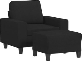 vidaXL Πολυθρόνα Μαύρη 60 εκ. Υφασμάτινη με Υποπόδιο