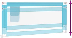 vidaXL Μπάρα Κρεβατιού Προστατευτική Μπλε 200 x 25 εκ. Υφασμάτινη