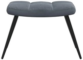 vidaXL Πολυθρόνα Relax Σκούρο Γκρι Βελούδινη με Σκαμπό