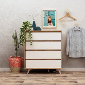 Συρταριέρα Δρυς / Λευκό SUVERA 70x40x86