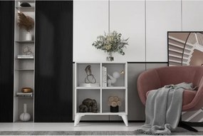 Stewehome Λευκή κονσόλα με ράφι και πόδια Λευκό 65x30x80 cm