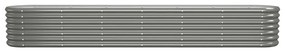 vidaXL Ζαρντινιέρα Γκρι 260x40x36 εκ. Ατσάλι με Ηλεκτρ. Βαφή Πούδρας