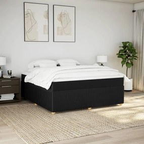 vidaXL Κρεβάτι Boxspring με Στρώμα Μαύρο 180x200 εκ. Υφασμάτινο