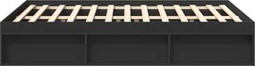vidaXL Πλαίσιο Κρεβατιού Μαύρο 150 x 200 εκ. King Size