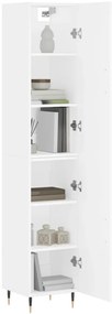 vidaXL Ντουλάπι Λευκό 34,5 x 34 x 180 εκ. από Επεξεργασμένο Ξύλο
