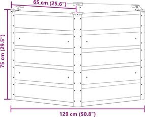 vidaXL Γλάστρα Ελεφαντόδοντο 129 x 129 x 75 εκ Ατσάλι