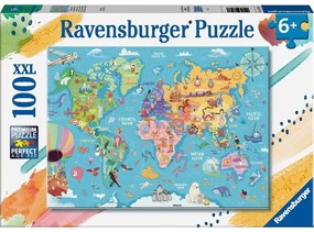 Παζλ Παγκόσμιος Χάρτης 13343 XXL 100τμχ 49x36cm 6 Ετών+ Multicolor Ravensburger