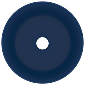 vidaXL Νιπτήρας Πολυτελής Στρογγυλός Σκ. Μπλε Ματ 40x15 εκ. Κεραμικός