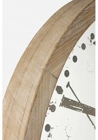 Ρολόι Τοίχου Στρόγγυλο Ticking Q87 Λευκό-Καφέ (60x6,5x60).