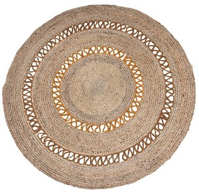 Χαλί Γιούτα PARMALA GOLD-RUST &#8211; 160×160 cm 160cm - Στρογγυλό