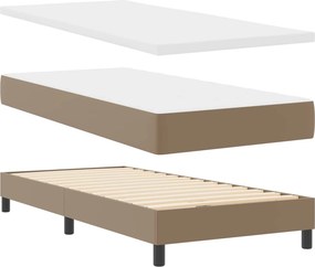 vidaXL Κρεβάτι με ελατήρια Καπουτσίνο 100 x 200 cm Τεχνητό δέρμα