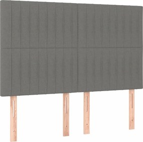 vidaXL Κρεβάτι Boxspring με Στρώμα Σκούρο Γκρι 140x200 εκ Υφασμάτινο