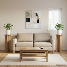 vidaXL Βάση φυτών 2 τεμ. Artisan Δρυς Ø40 x 100 εκ. Επεξεργασμένο Ξύλο