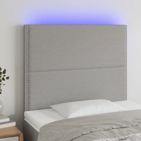 Κεφαλάρι Κρεβατιού LED Ανοιχτό Γκρι 100x5x118/128εκ. Υφασμάτινο 3122274