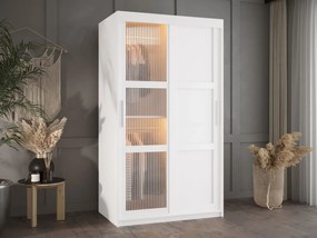 Ντουλάπα Flutes III 100 Συρόμενη-Λευκό