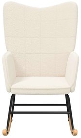 vidaXL Κουνιστή καρέκλα Κρεμ Υφάσματος Sherpa