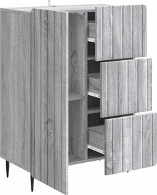 vidaXL Πλαϊνό γραφείο Γκρι Sonoma 66 x 34,5 x 91,5 εκ