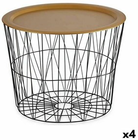 Βοηθητικό Τραπέζι Μαύρο Χρυσό Μέταλλο 62 x 45,5 x 62 cm (4 Μονάδες)
