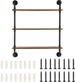 VEVOR Industrial Pipe Shelf 3 Tier 32x7.87in Wall-Mount for Kitchen Bedroom