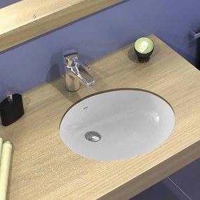 Serel 0551 Λευκός Hygiene Plus Πορσελάνινος Νιπτήρας Μπάνιου Υποκαθήμενος 47x35,5 cm