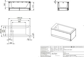 Acrilan Minimal Line - Ακρυλική Μπανιέρα 140x70 εκ