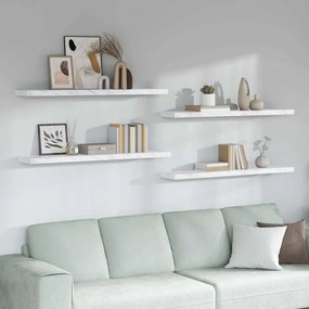 VidaXL Ράφι Τοίχου 4 τμχ. Λευκό Μάρμαρο 120 x 23,5 x 3,8 cm