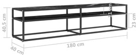 vidaXL Έπιπλο Τηλεόρασης Λευκό Όψη Μαρμάρου 180x40x40,5εκ Γυαλί Ασφαλ.