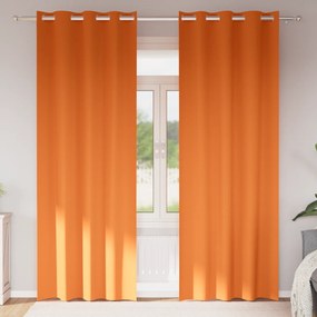 vidaXL Κουρτίνες 2 pcs Φωτεινό Πορτοκάλι 225 x 140 εκ. Πολυεστέρας