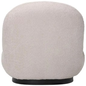 Πολυθρόνα Rosalie μπουκλέ ύφασμα σε μπεζ απόχρωση με μαύρη βάση 85x82x77εκ 85x82x77 εκ.