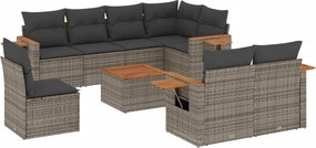 vidaXL Patio Sofa Set 9-θέσια Grey