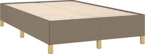 vidaXL Κρεβάτι Boxspring με Στρώμα &amp; LED Taupe 120x190 εκ. Υφασμάτινο