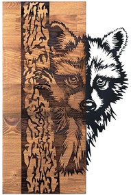 Διακοσμητικό Τοίχου Folivora 279ENZ1862 37x57,5cm Walnut-Black Wallity Μέταλλο,Ξύλο