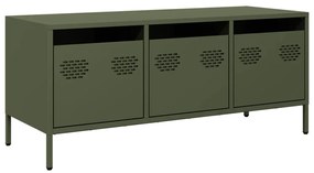 vidaXL Έπιπλο Τηλεόρασης Λαδί 101,5x39x43,5 εκ. Ατσάλι Ψυχρής Έλασης