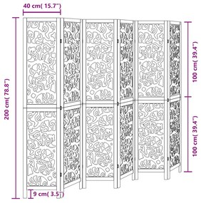 ΔΙΑΧΩΡΙΣΤΙΚΟ ΧΩΡΟΥ ΜΕ 6 ΠΑΝΕΛ ΜΑΥΡΟ ΑΠΟ ΜΑΣΙΦ ΞΥΛΟ ΠΑΥΛΩΝΙΑΣ 358763
