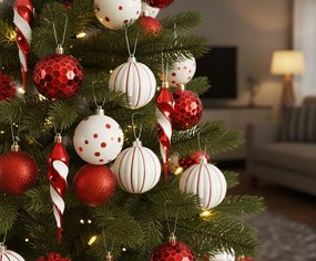 Σετ πλαστικά στολίδια Peppermint 50 τεμάχια